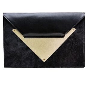 Darren Hakim limited Edition Butter Black and Gold Clutch like new